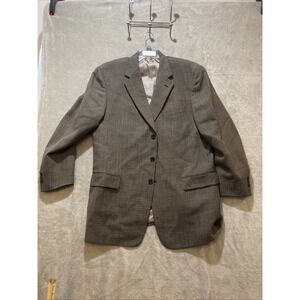 USA MADE Mark Shale Mens 46L TALLIA Sartoria Brown Houndstooth Blazer Pure Wool‎